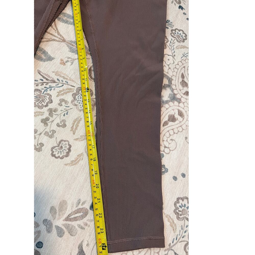 Athleta Women's Keys Elation Tight size XL color Smoked Almond Brown Ribbed - Picture 3 of 8
